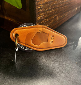 Sugarhouse Leather Wisconsin Silhouette Leather Keychain - Motel Style