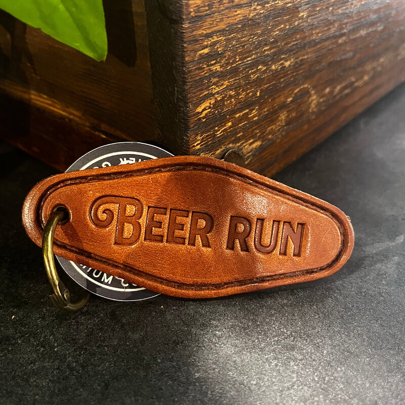 Sugarhouse Leather Beer Run Leather Keychain