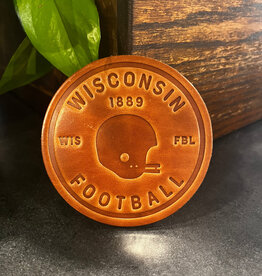 Sugarhouse Leather Wisconsin Football Leather Coaster