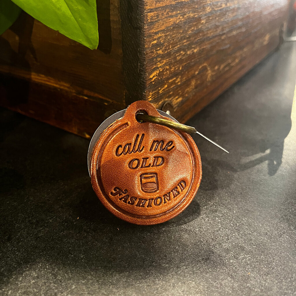 Sugarhouse Leather Call Me Old Fashioned Leather Keychain