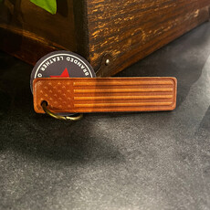Sugarhouse Leather American Flag Leather Keychain