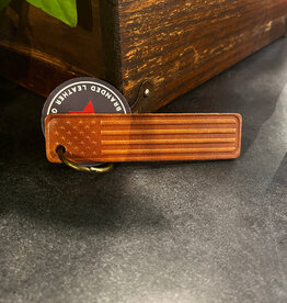 Sugarhouse Leather American Flag Leather Keychain