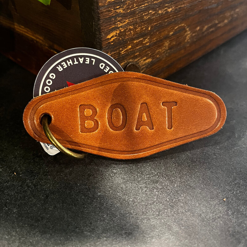 Sugarhouse Leather Boat Leather Keychain