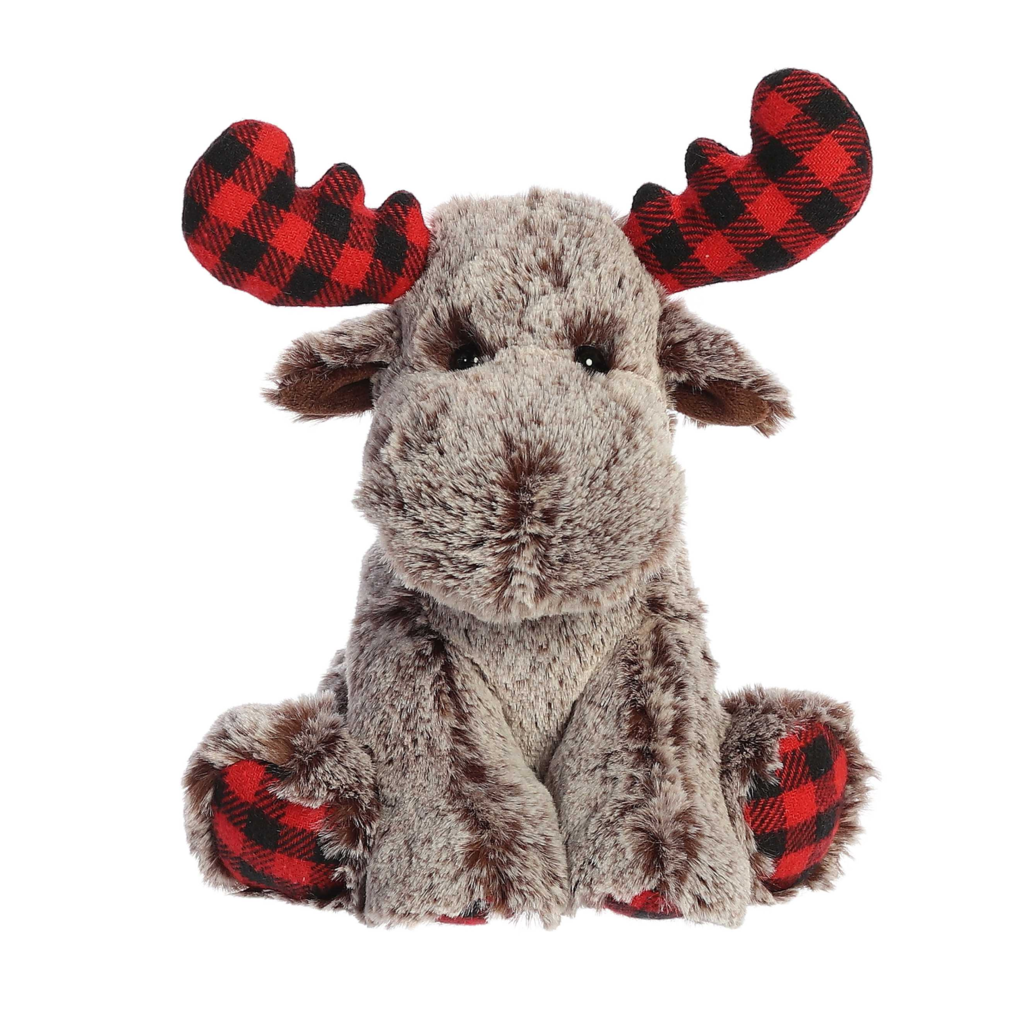 Aurora Buffalo Plaid Moose 9" Plush