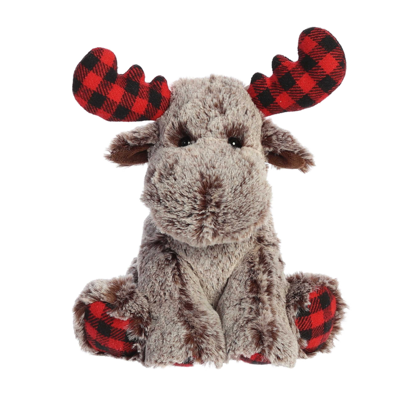 Aurora Buffalo Plaid Moose 9" Plush