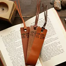 Wayfaring Goods Leather Bookmark - Mushrooms
