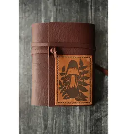 Wayfaring Goods Leather Journal - Mushroom Print (Bright White)