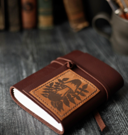 Wayfaring Goods Leather Journal - Mushroom Print (Cream)