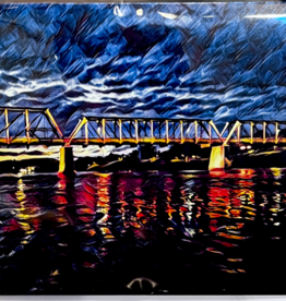 Maureen McRaith Greeting Card - Phoenix Bridge at Night with Filter