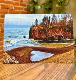 Maureen McRaith Greeting Card - North Shore with Heart Puddle