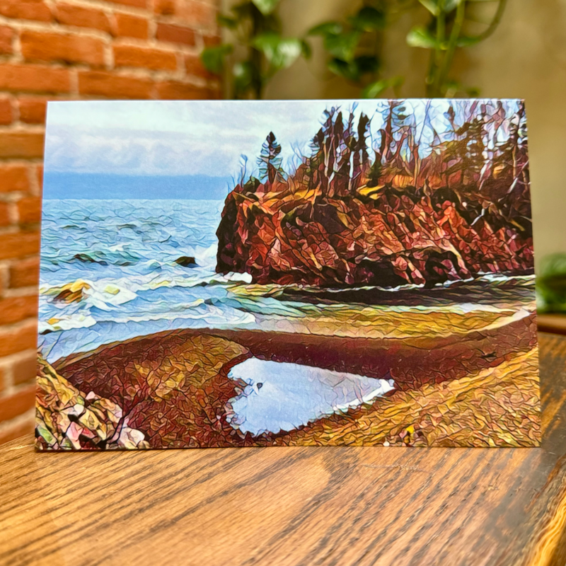 Maureen McRaith Greeting Card - North Shore with Heart Puddle