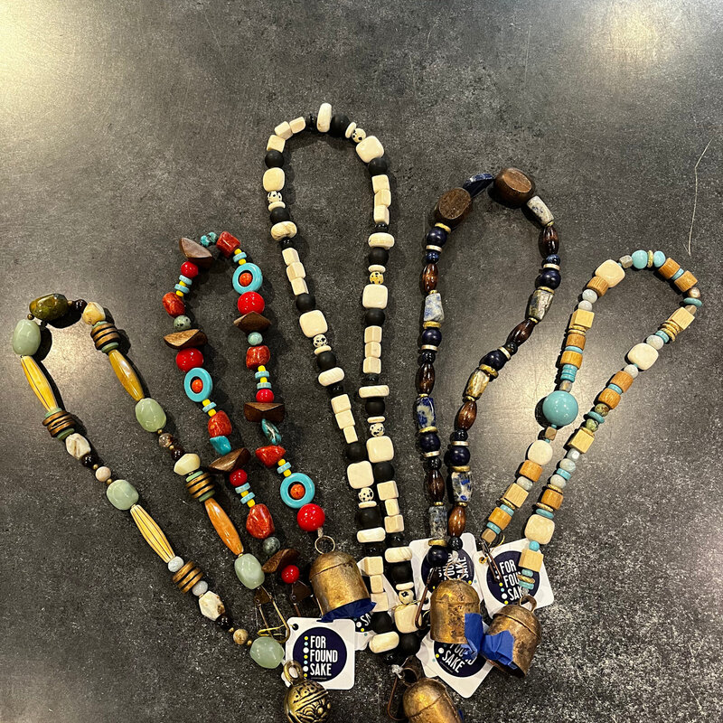 For Found Sake Gemstone & Wood Beaded Hanging Door Chime