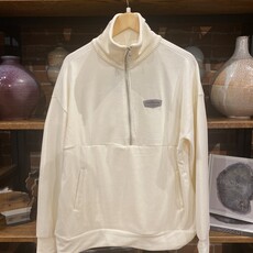 White Corded 1/2 Zip