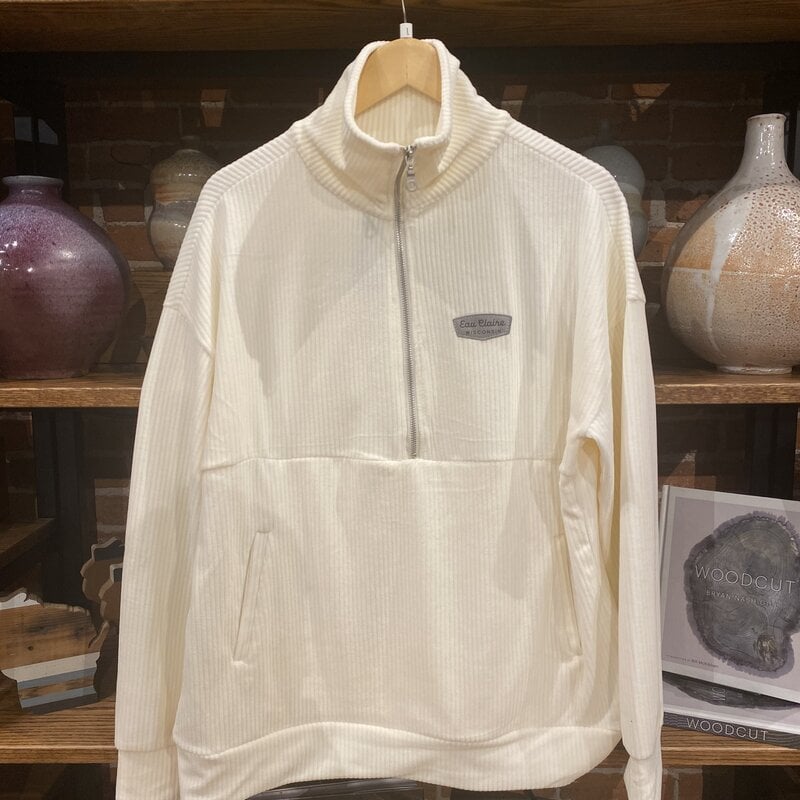 White Corded 1/2 Zip