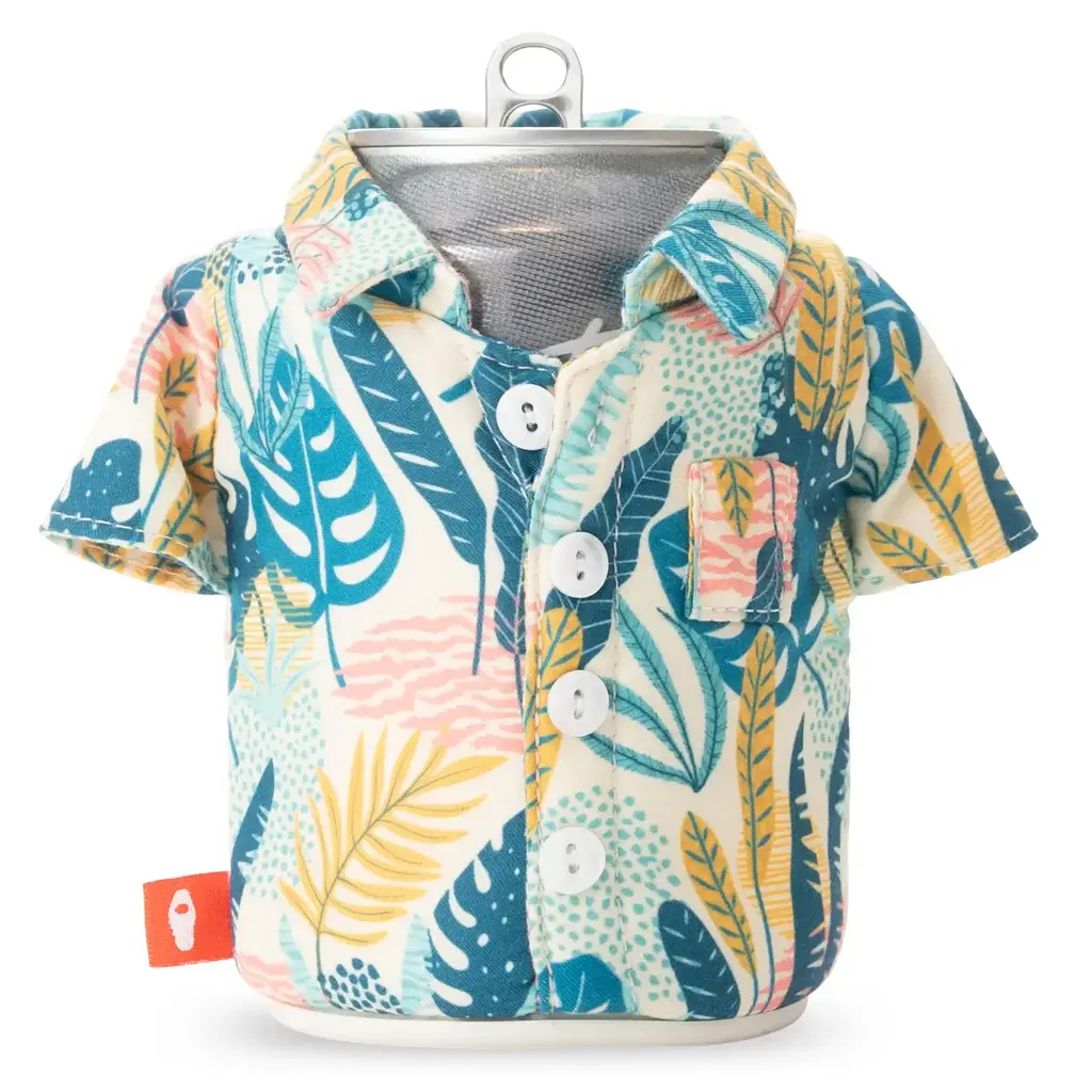 Puffin Drinkware Beverage Koozie The Aloha - Beige Palm