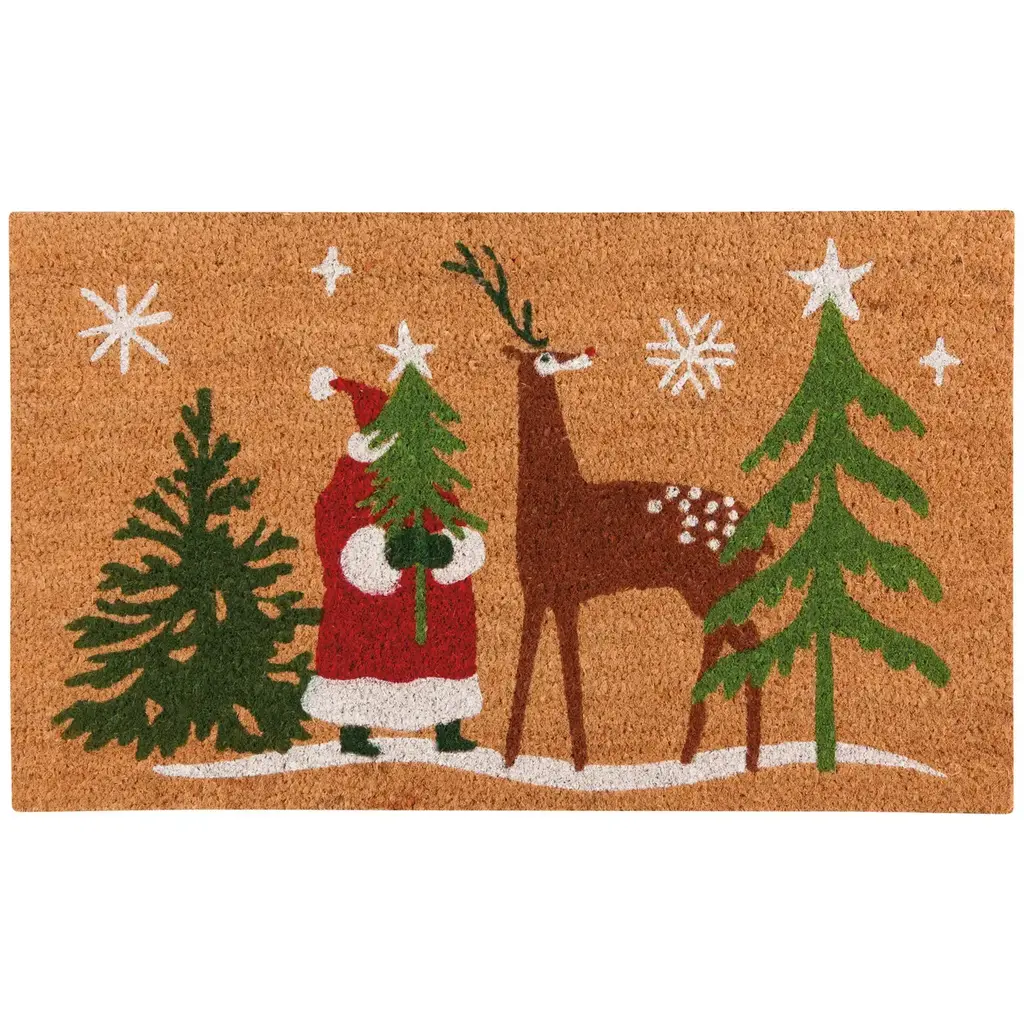 Now Designs by Danica Door Mat - Santa's Reindeer Christmas