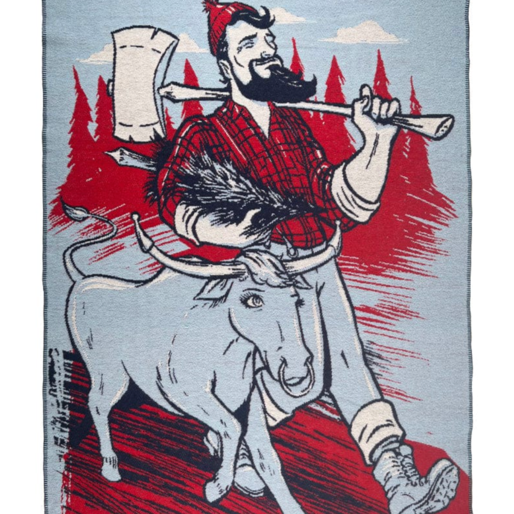 Faribault Mills Wool Throw - Adam Turman Paul Bunyan & Babe the Blue Ox