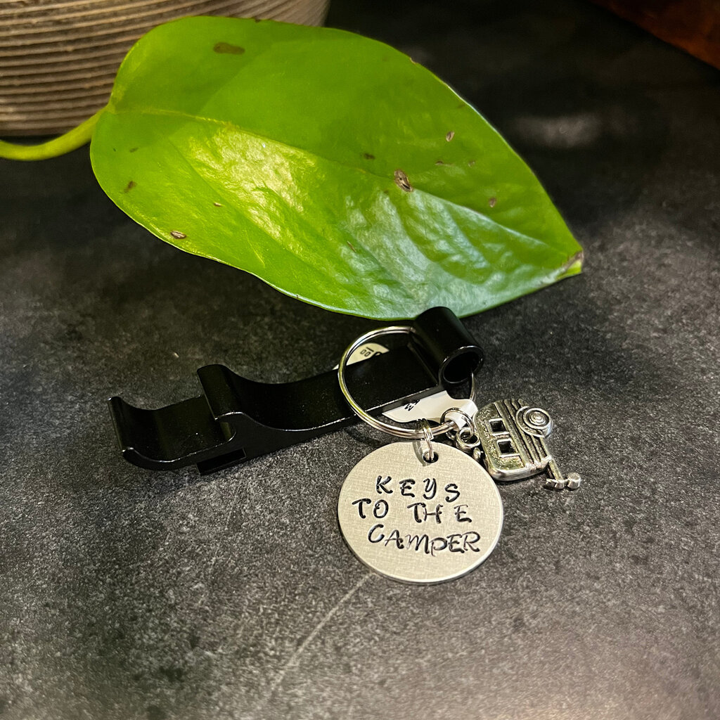 Calm Clam Creations Metal Stamped Keychain With Bottle Opener (Assorted) - Ashley Walton-Beal