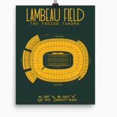 Stadium Prints by BTB Lambeau Field Stadium Poster-Team Colors