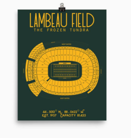 Stadium Prints by BTB Lambeau Field Stadium Poster-Team Colors