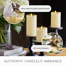 Luminara Ivory Flameless Candles - Set of 3 - With Remote