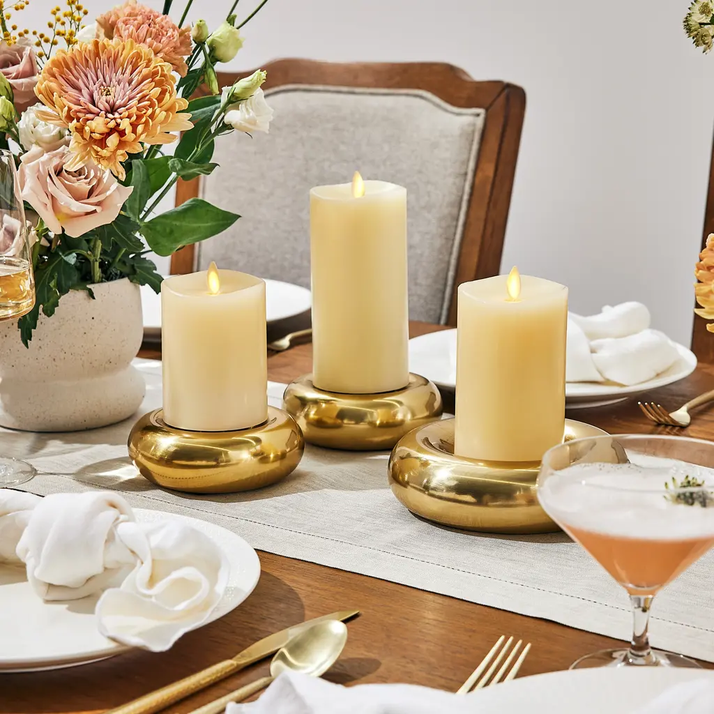 Luminara Ivory Flameless Candles - Set of 3 - With Remote