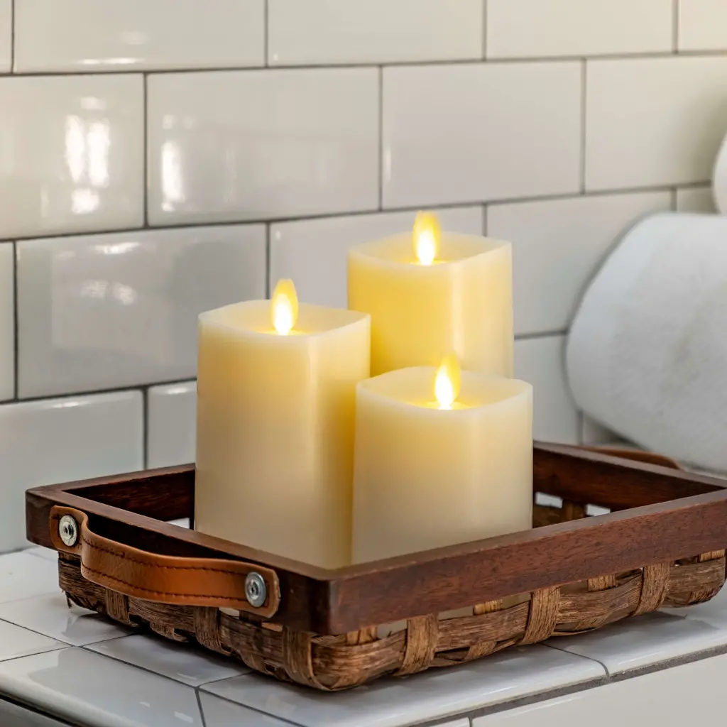 Luminara Ivory Flameless Candles - Set of 3 - With Remote