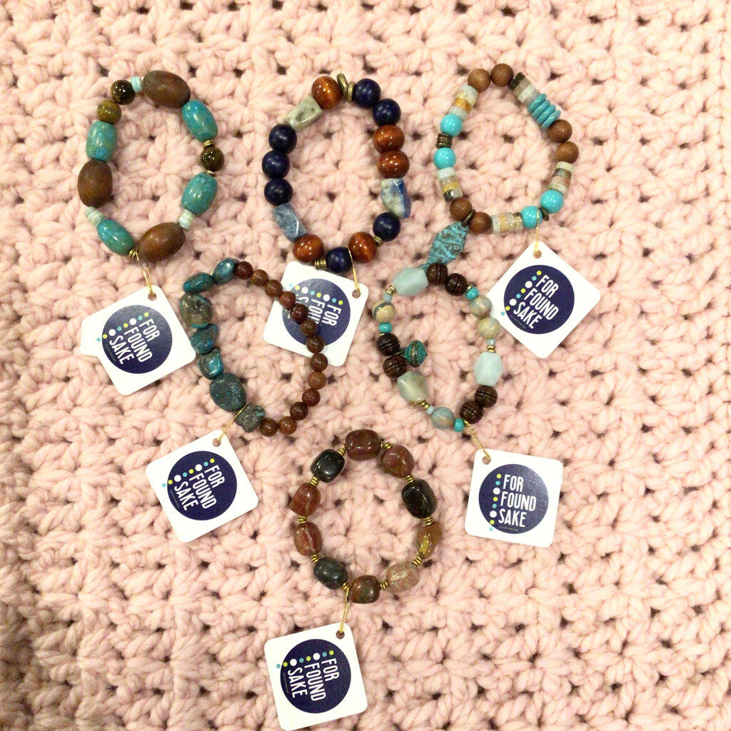 For Found Sake Gemstone Stretch Bracelet