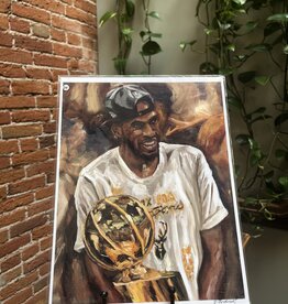 D Fredrick Creations LLC 11x17 Print - Khris Middleton 2021 Champion
