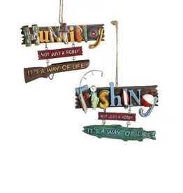 Volume One Ornament - Fishing / Hunting Word Sign Assorted