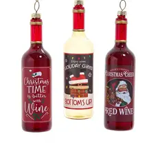Volume One Ornament - Glass Wine Bottle Assorted