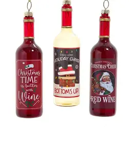 Volume One Ornament - Glass Wine Bottle Assorted