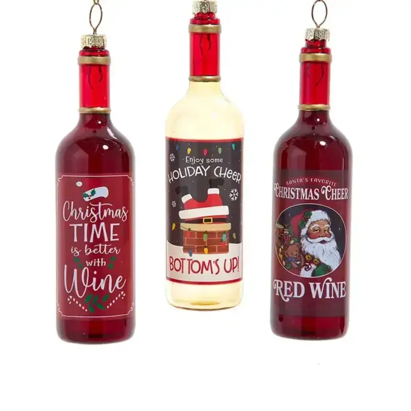Volume One Ornament - Glass Wine Bottle Assorted