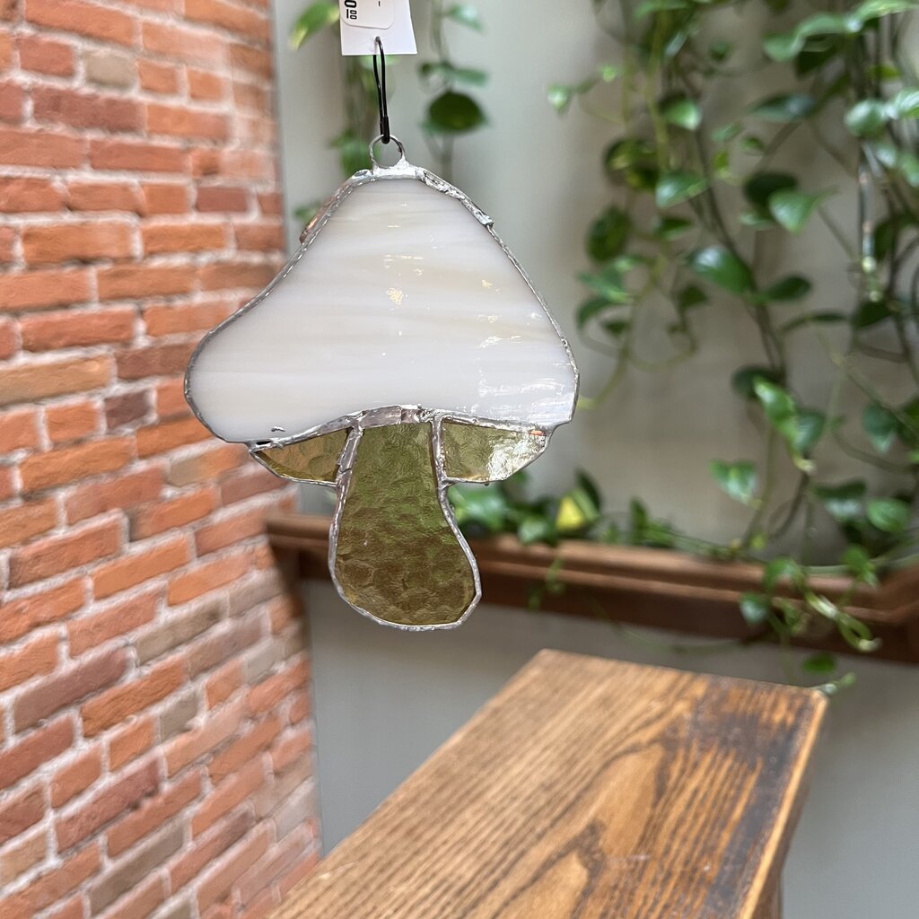 Nancy Jackson Stained Glass -  Mushroom on Stake