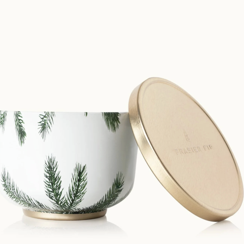 Thymes Frasier Fir Gold Lid Poured Candle Tin  (6.5 oz)