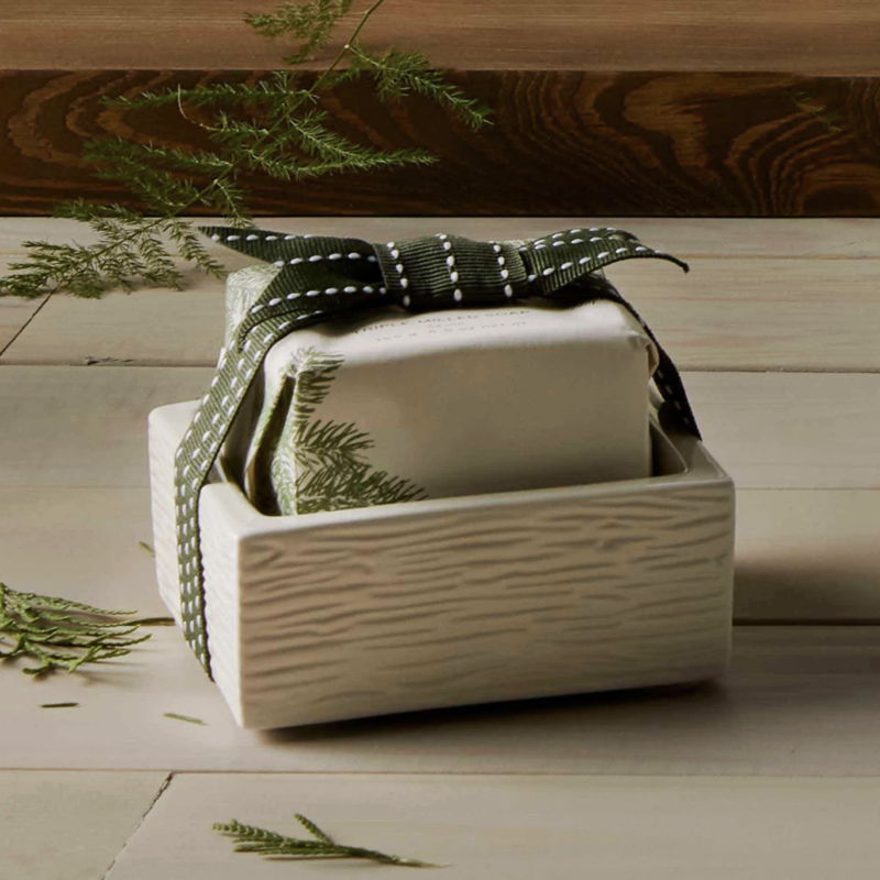 Thymes Frasier Fir Bar Soap & Dish Set (5.5 oz)