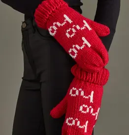 Red & White Ho Ho Ho Mittens