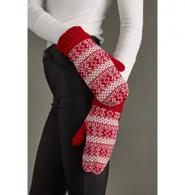 Red & White Winter Pattern Mittens