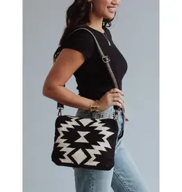 Black & Cream Aztec Crossbody