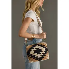 Cream, Black & Tan Western Crossbody