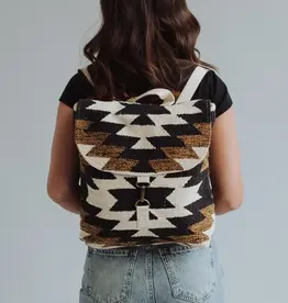 Black, White & Brown Aztec Backpack