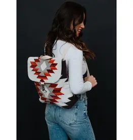 Cream, Brown & Rust Aztec Backpack