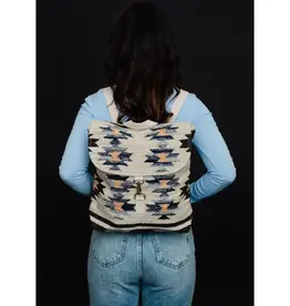 Tan, Brown & Blue Aztec Backpack