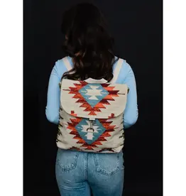 Tan, Orange & Red Aztec Backpack