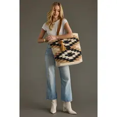 Cream, Black & Tan Western Tote