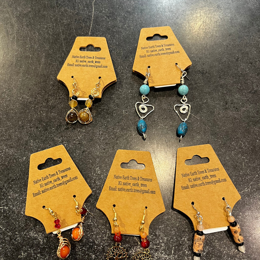 Native Earth Trees & Treasure Beaded Earrings