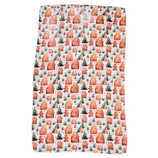 Driftless Studios Gingerbread House with Tree Waffle Kitchen Tea Towels