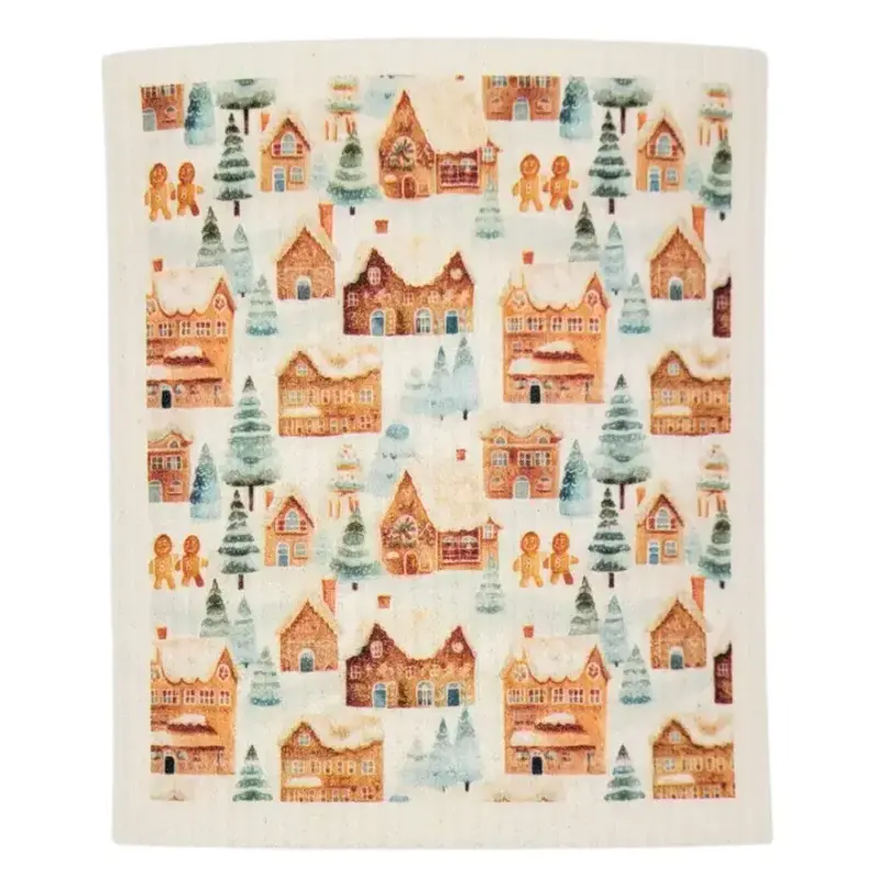 Driftless Studios Gingerbread Village Swedish Dishcloths