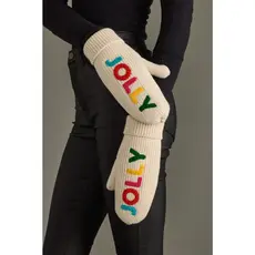 Beige Jolly Knit Mittens