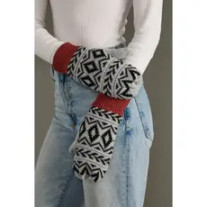 Gray, Black & Rust Patterned Mittens